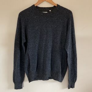 Billy Reid Mens Textured Speckled Sweater Sz S Gray Blue Camel Wool Silk Cotton